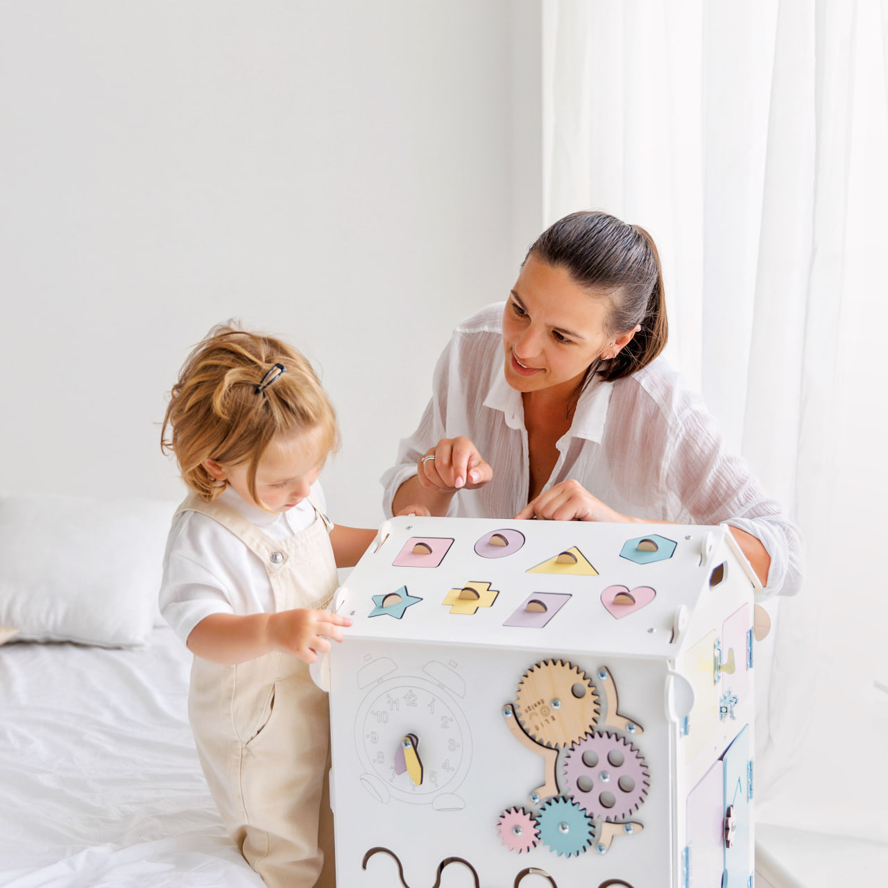 BusyBoard Sensory Play House White/Pastel - Limited Edition