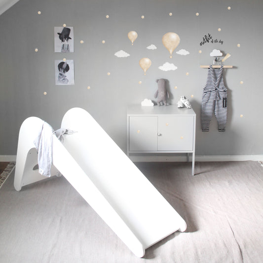 Jupiduu Indoor Kids Slide - wooden slide White