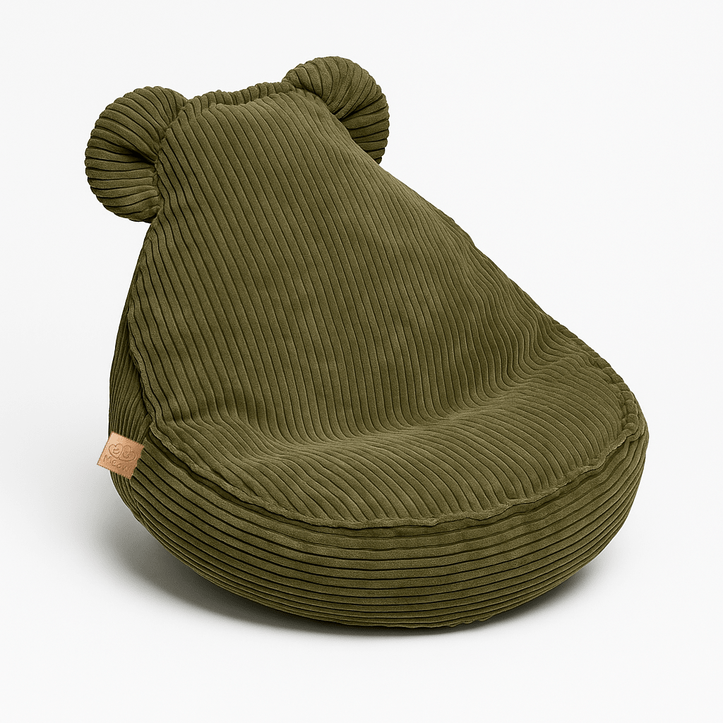 MeowBaby Aesthetic kinderzitzak met oortjes kaki