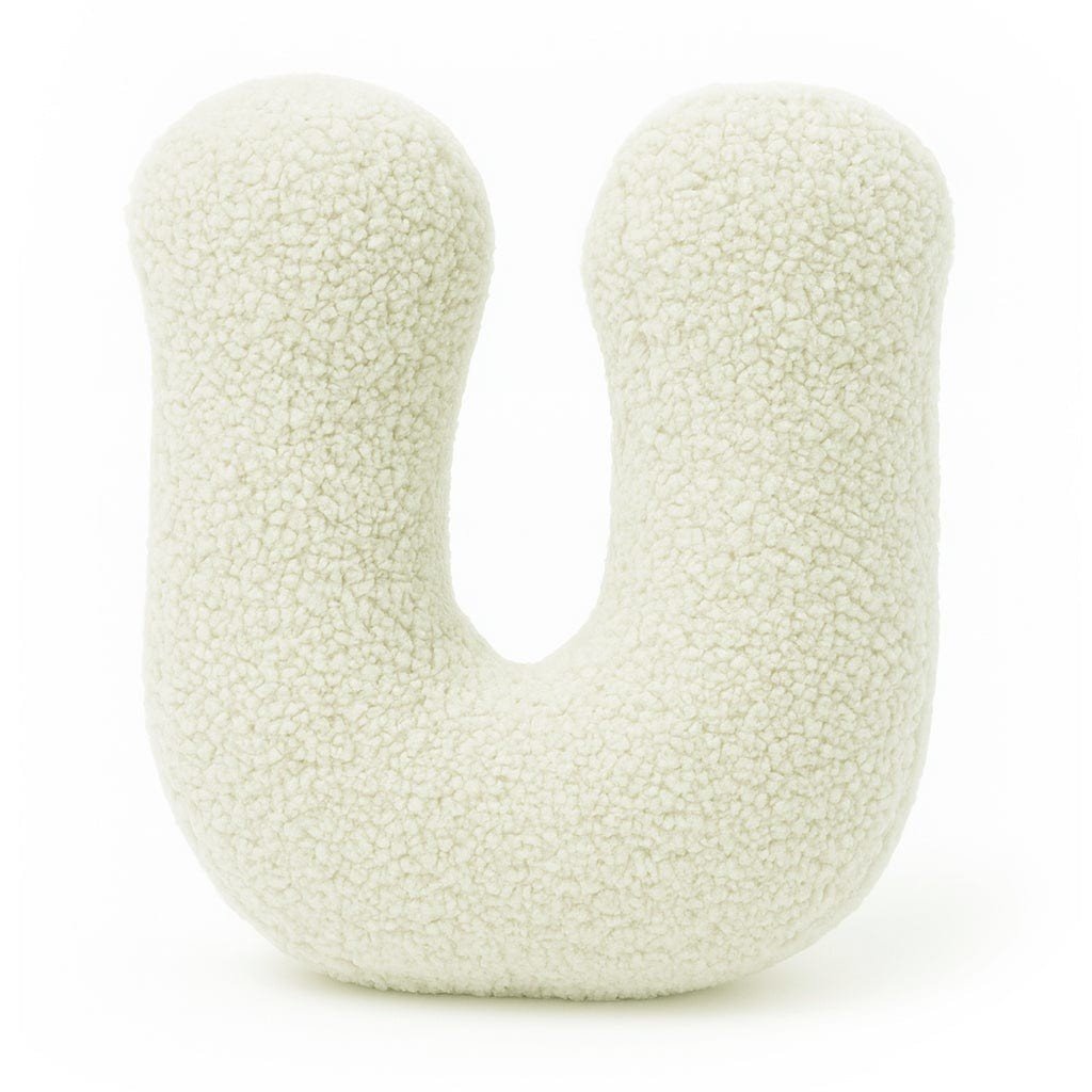 Bearly-letterkussen in de vorm van letter U, crème van MeowBaby