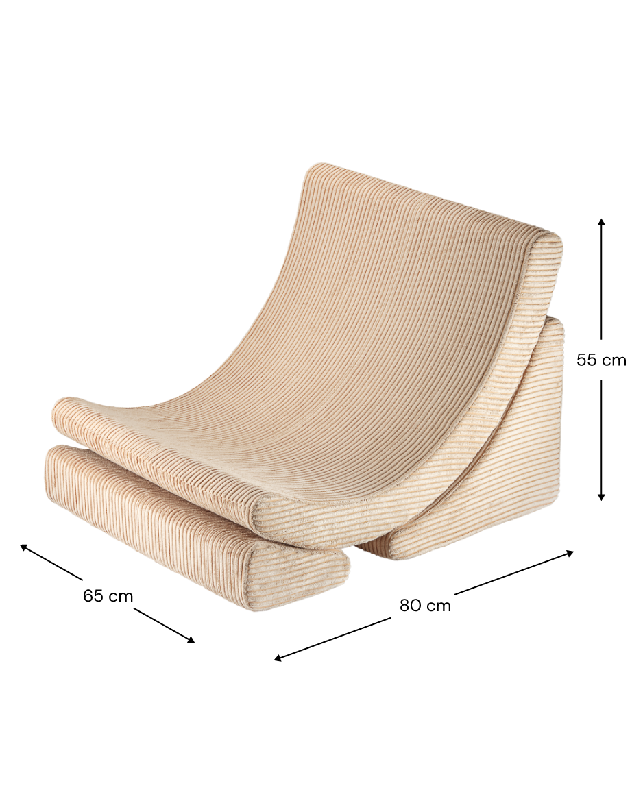 Wigiwama Brown Sugar Moon Chair - ribbed lounge chair