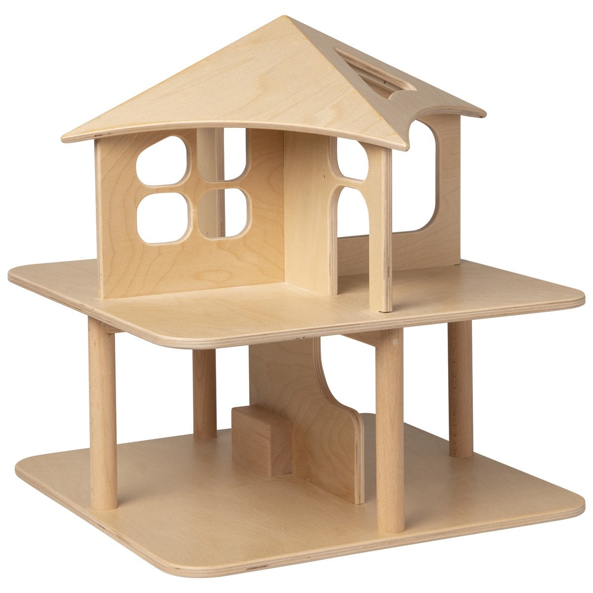 Van Dijk Toys houten poppenhuis — vier open zijden-