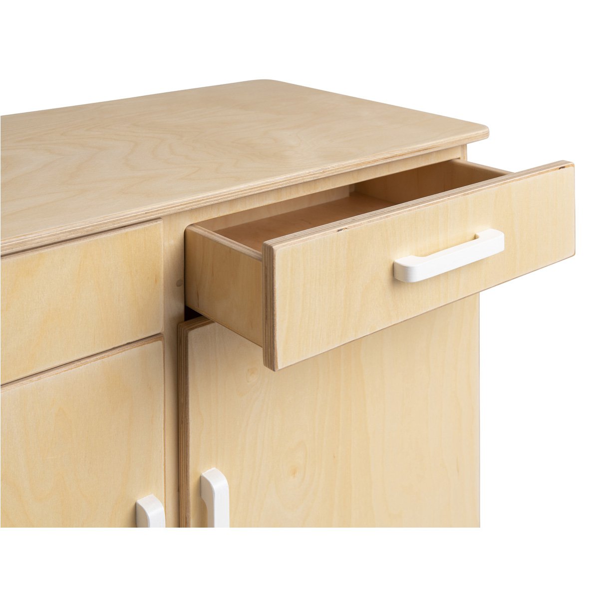 Van Dijk Toys houten speelgoed keuken / keukentje - Naturel met wit (Kinderopvang kwaliteit) -