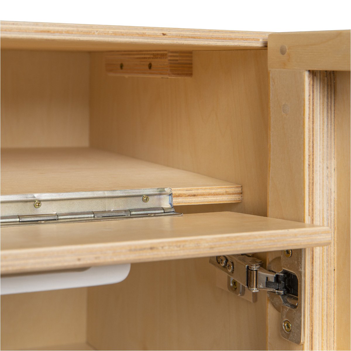 Van Dijk Toys houten speelgoed koelkast - Naturel met wit (Kinderopvang kwaliteit) -