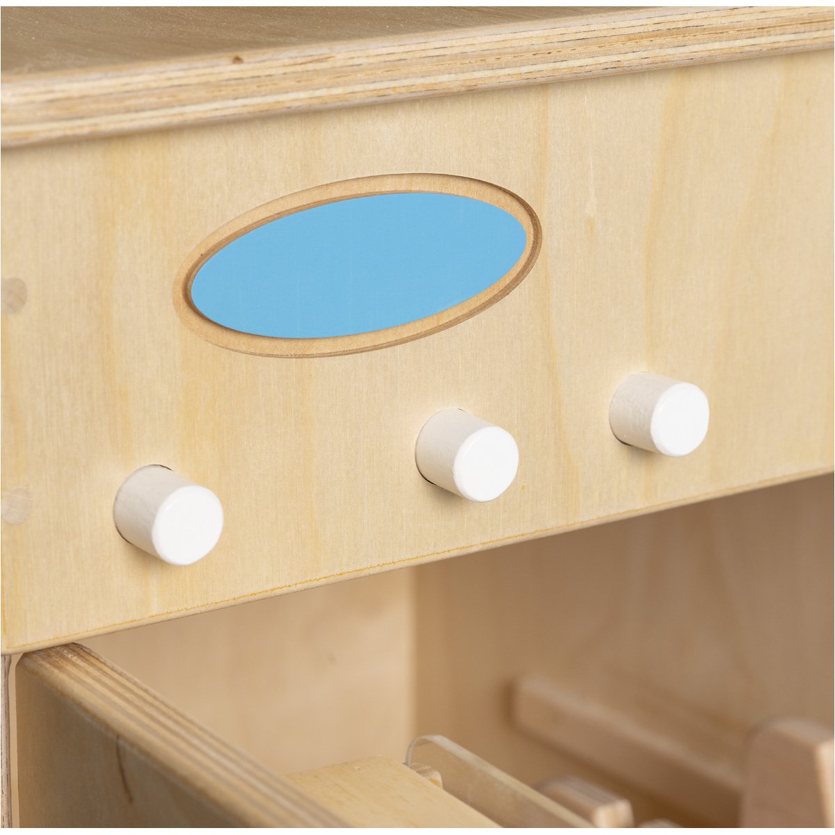 Van Dijk Toys Houten Vaatwasser – naturel met wit | kinderopvang - proof -