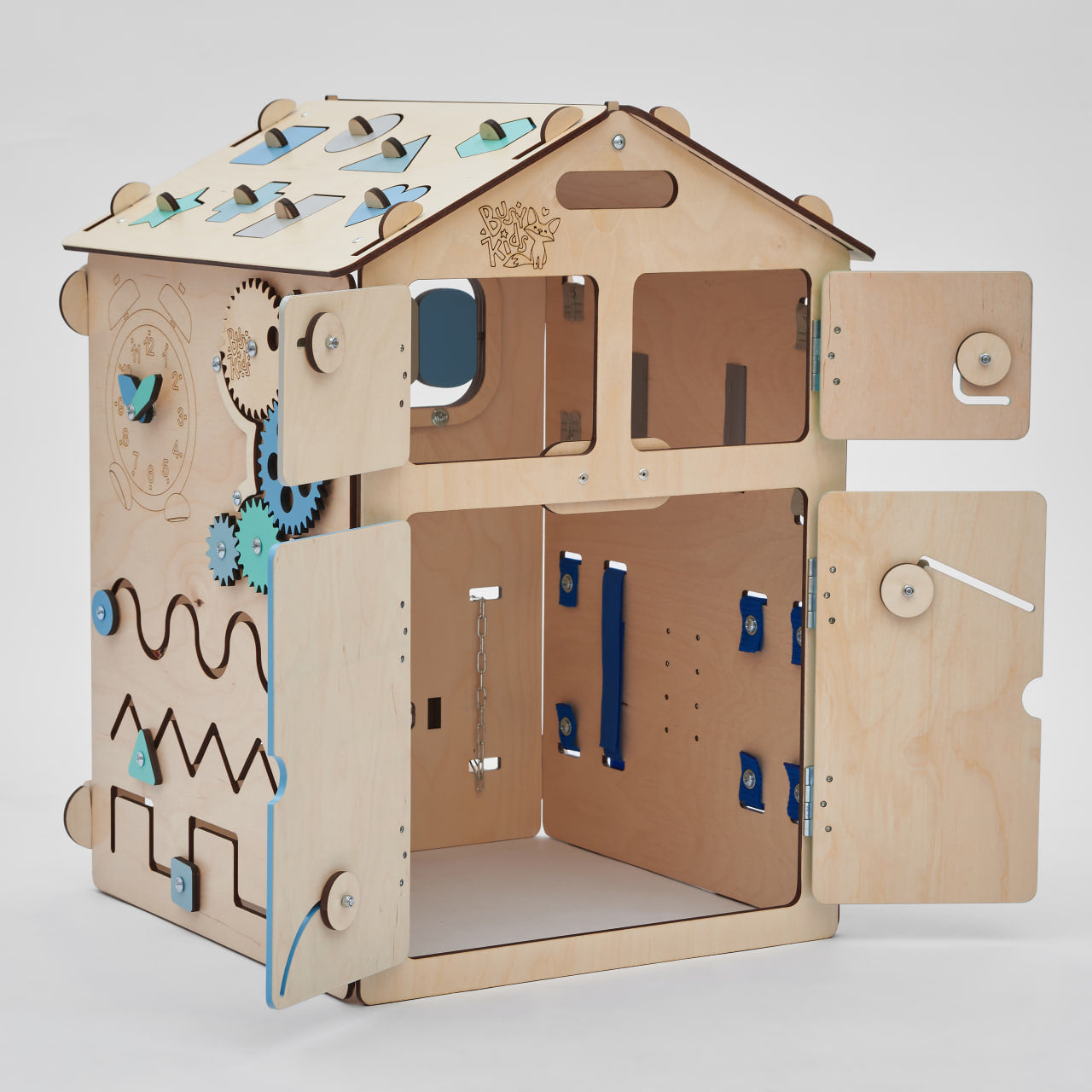 Set - BusyBoard House natural/mint and creative Cube