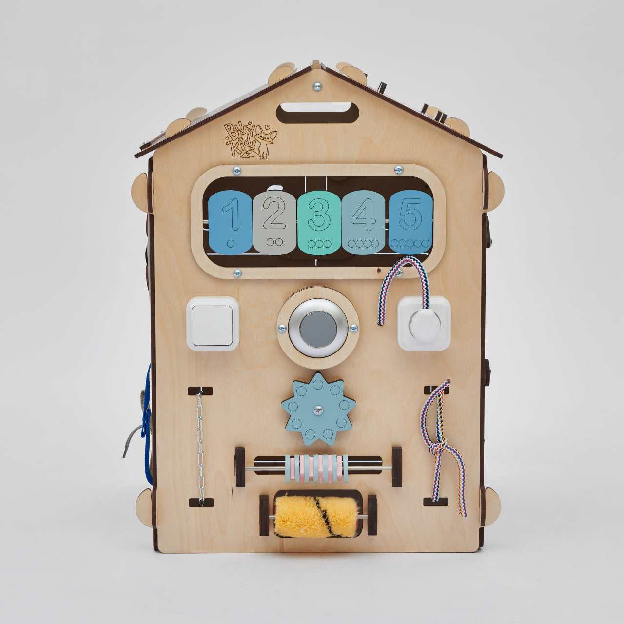 Set - BusyBoard House natural/mint and creative Cube