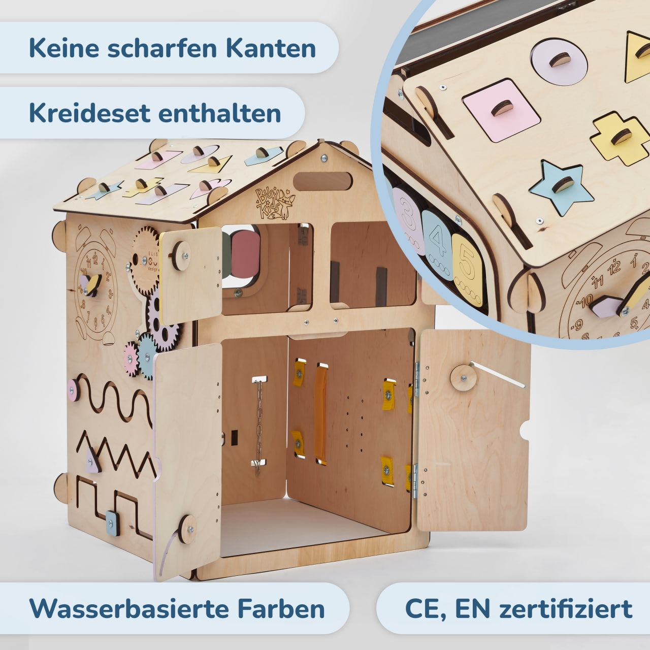 Set - BusyBoard Cottage natura/pastel and creative cube