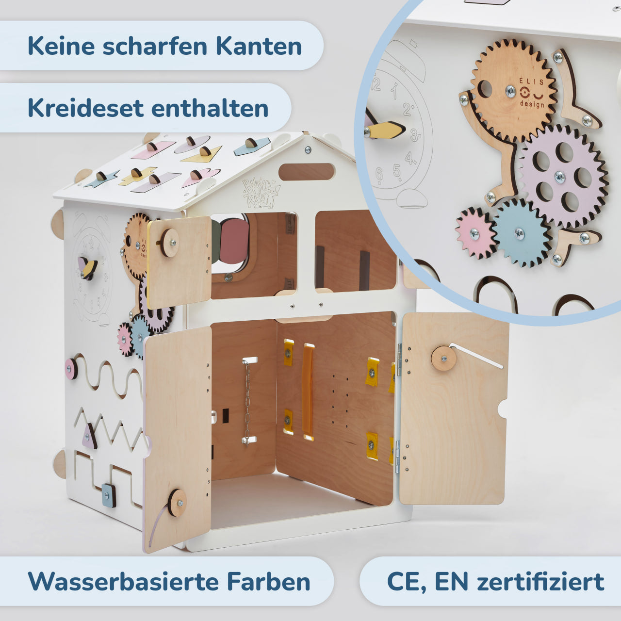Set - BusyBoard Cottage white/pastel and creative cube