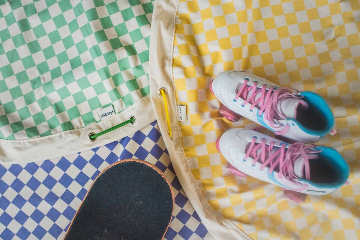 Play&Go Vichy Yellow als opbergzak met speelgoed erin