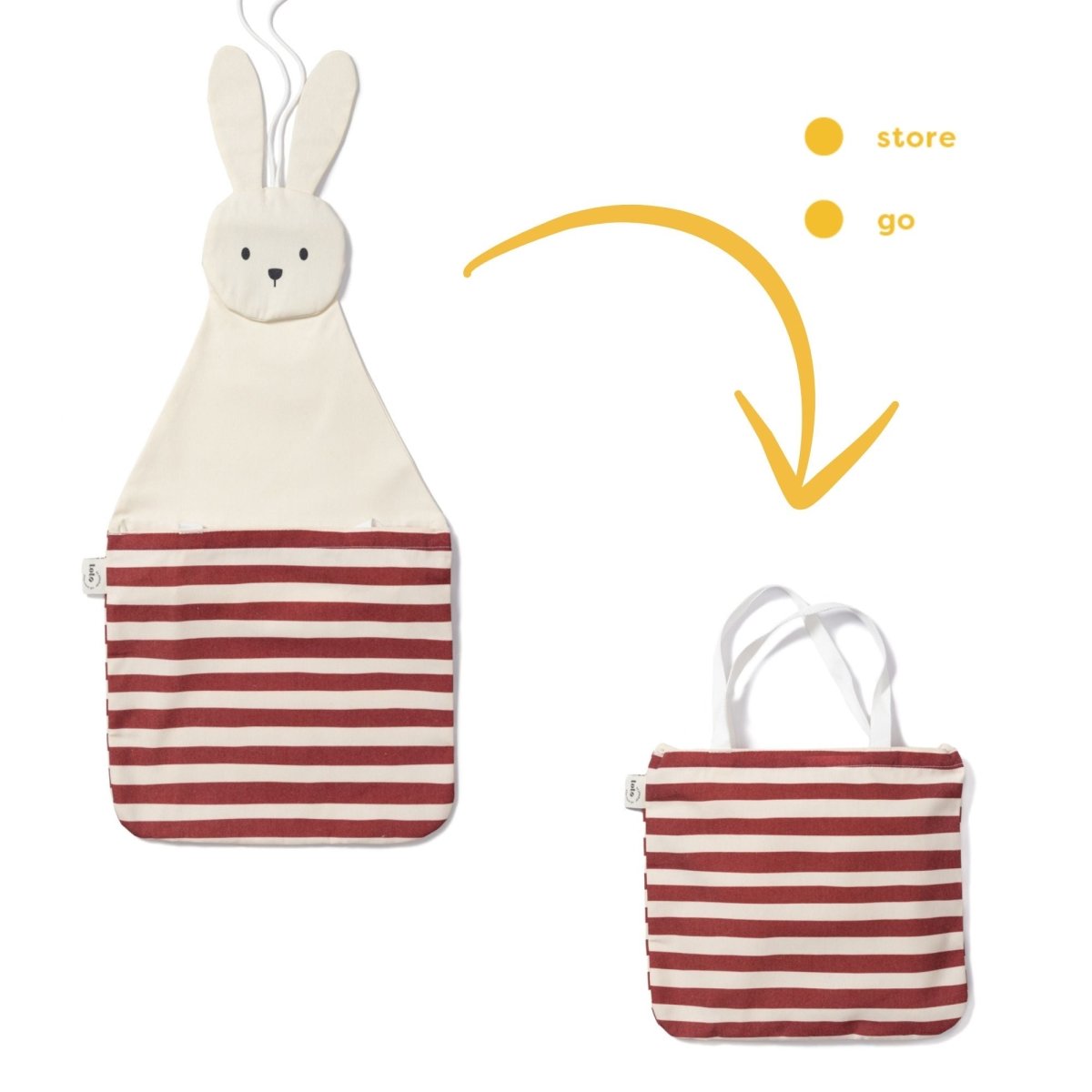 Play&Go Toto Bunny wandopberger in konijnenvorm aan de muur