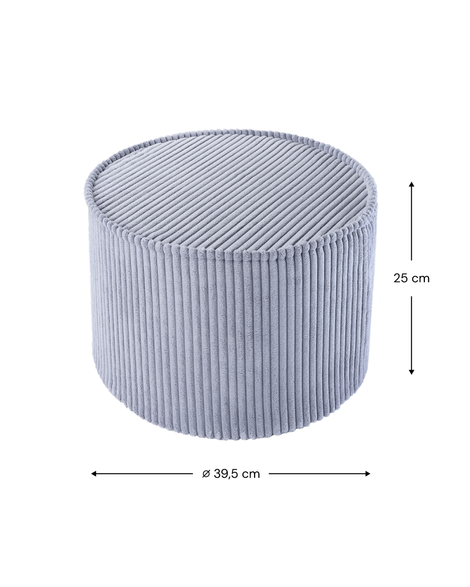 Wigiwama Blueberry Blue Pouffe - ribbed fabric pouffe