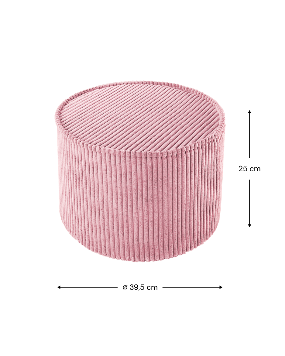 Wigiwama Pink Mousse Pouffe - ribbed pouffe