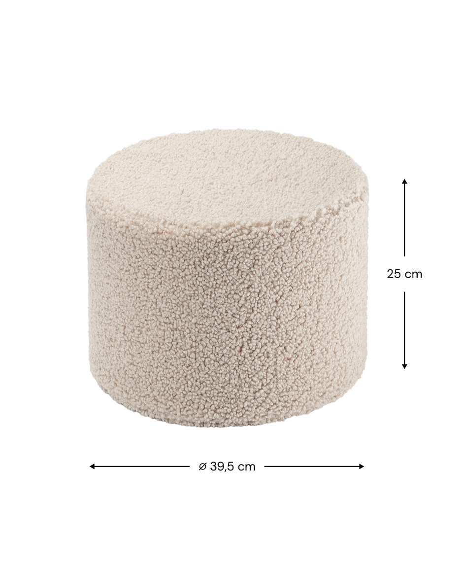 Wigiwama Biscuit Pouffe - teddy fabric pouffe