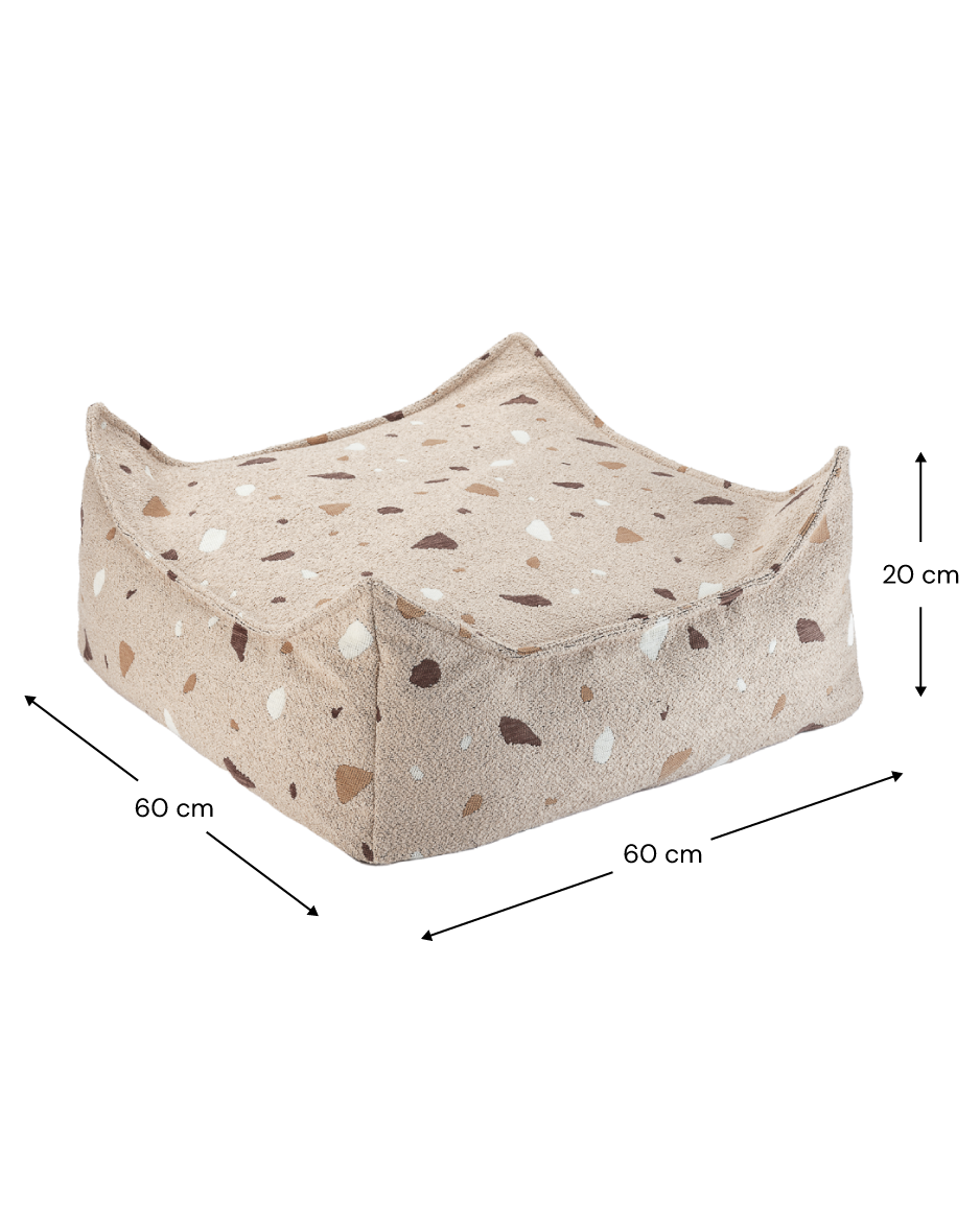 Wigiwama Terrazzo Sand Square Ottoman - woven pouf