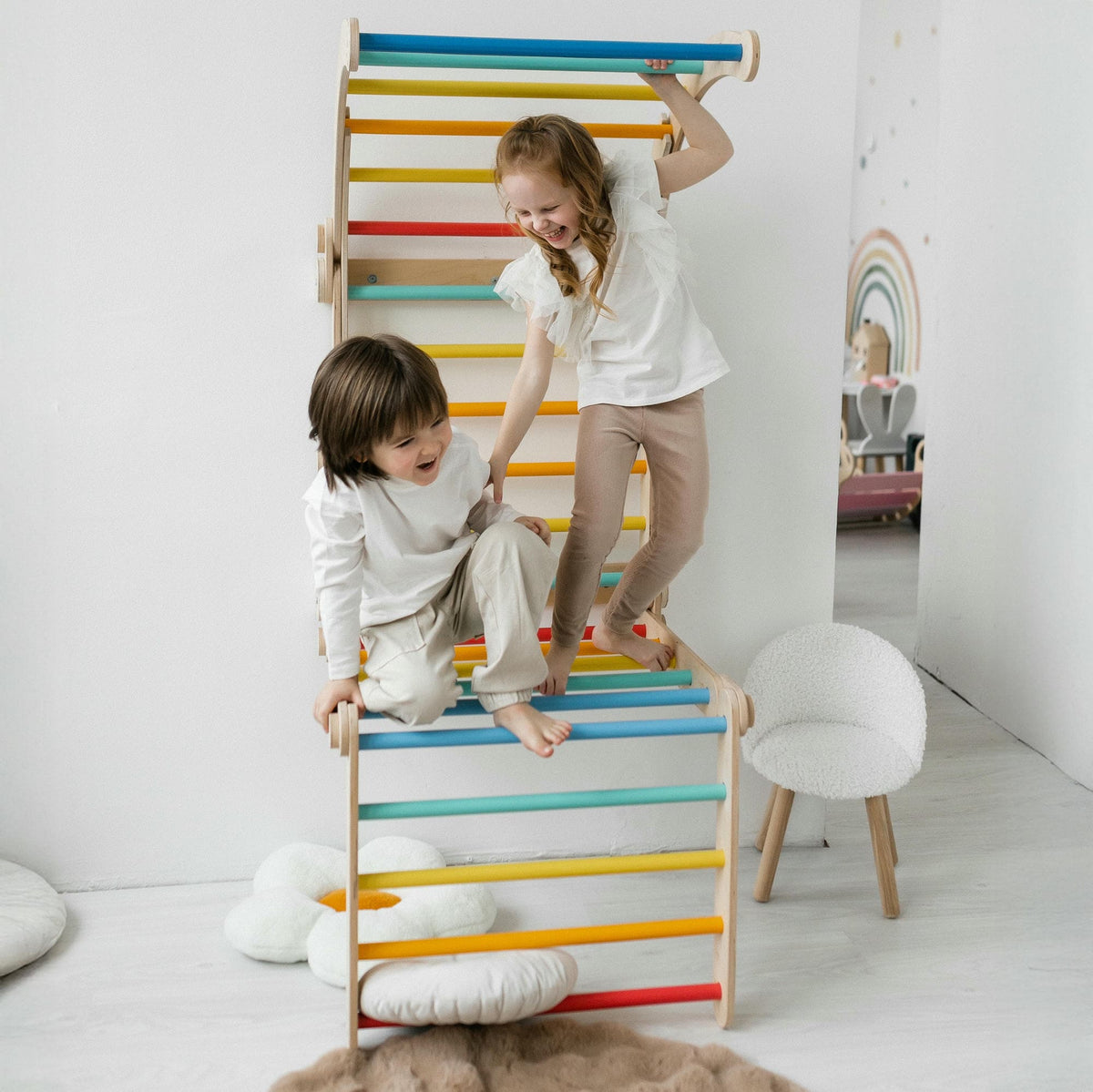 BusyKids klimrek – sprossenwand regenboog – productbeeld 8