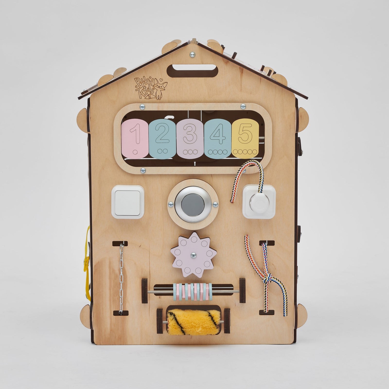 Set - BusyBoard Cottage natura/pastel and creative cube