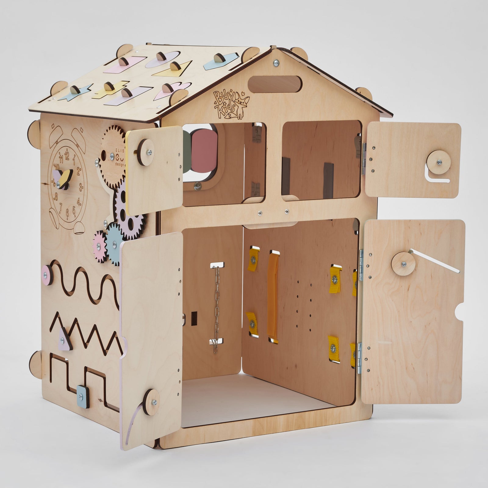 Set - BusyBoard Cottage natura/pastel and creative cube