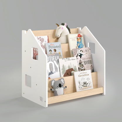 BusyKids Montessori boekenkast – wit en grijs