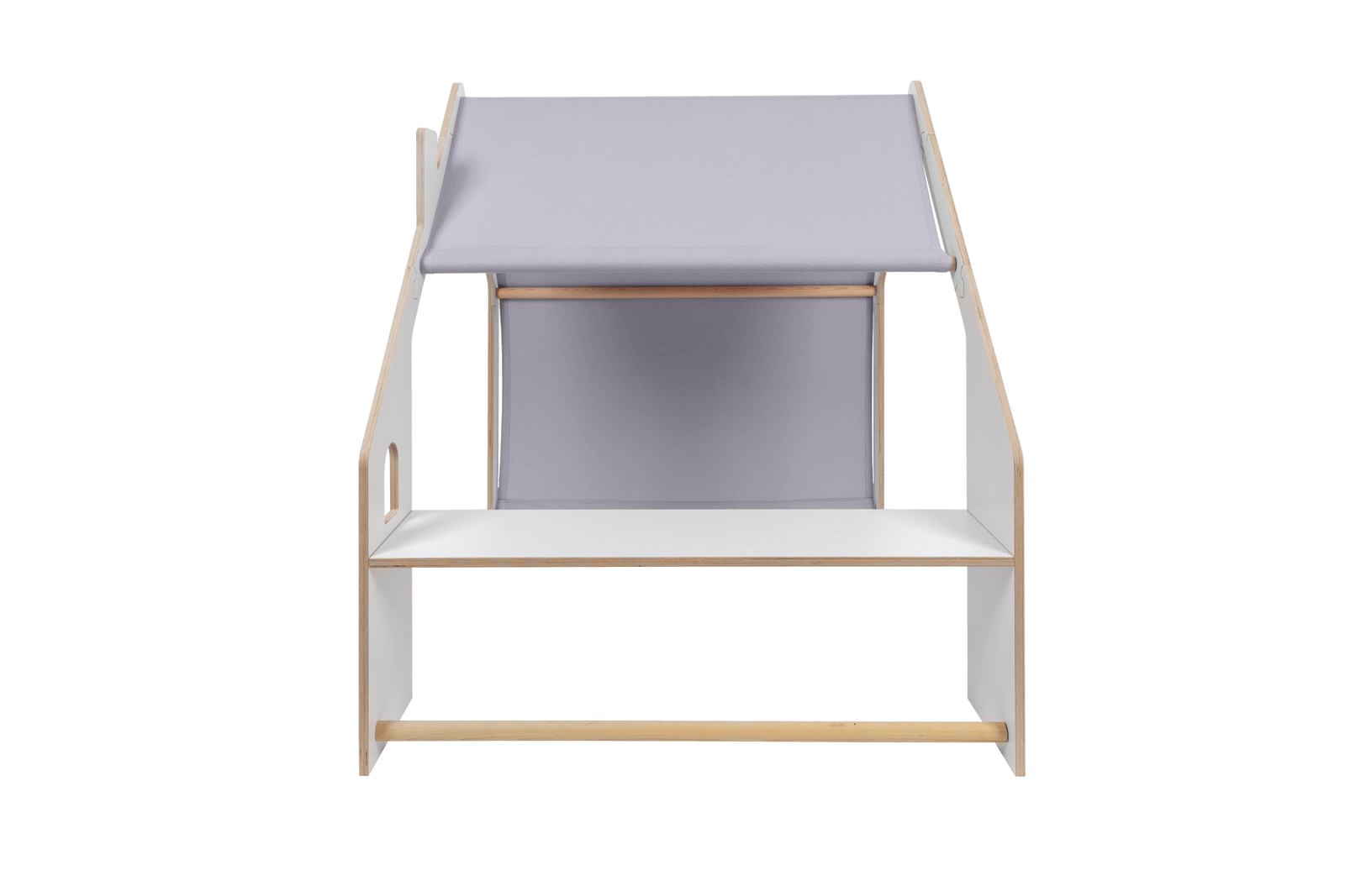 houten speelhuisje wit met blauw dak voor kinderkamer