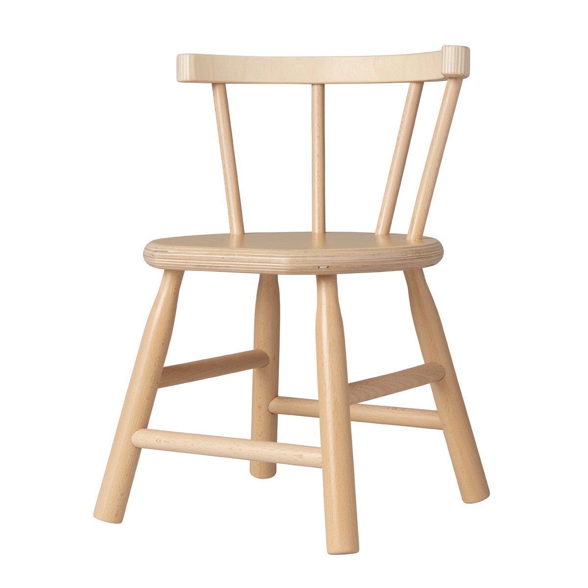 Van Dijk Toys houten kinderstoel gebogen leuning - Naturel (Kinderopvang kwaliteit)