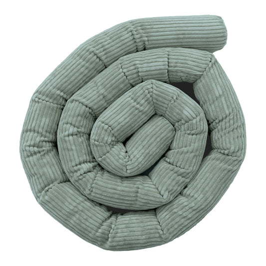 Protective Roll Bumper for Baby Crib - Safe Roll | Aesthetic Olive Green Size 3m