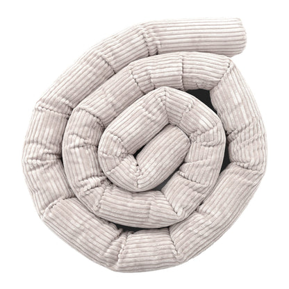 zachte bedomrander voor babybed in rolvorm in ecru van 150 cm