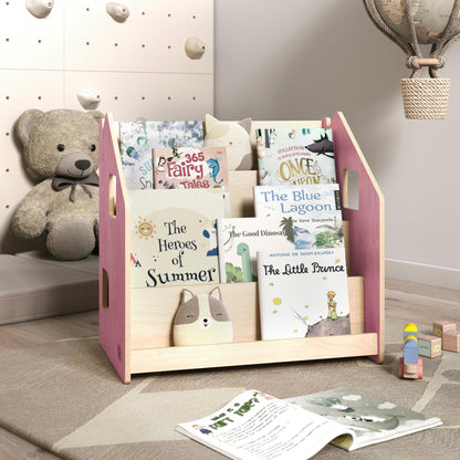 BusyKids Montessori boekenkast – zachtblauw/roze