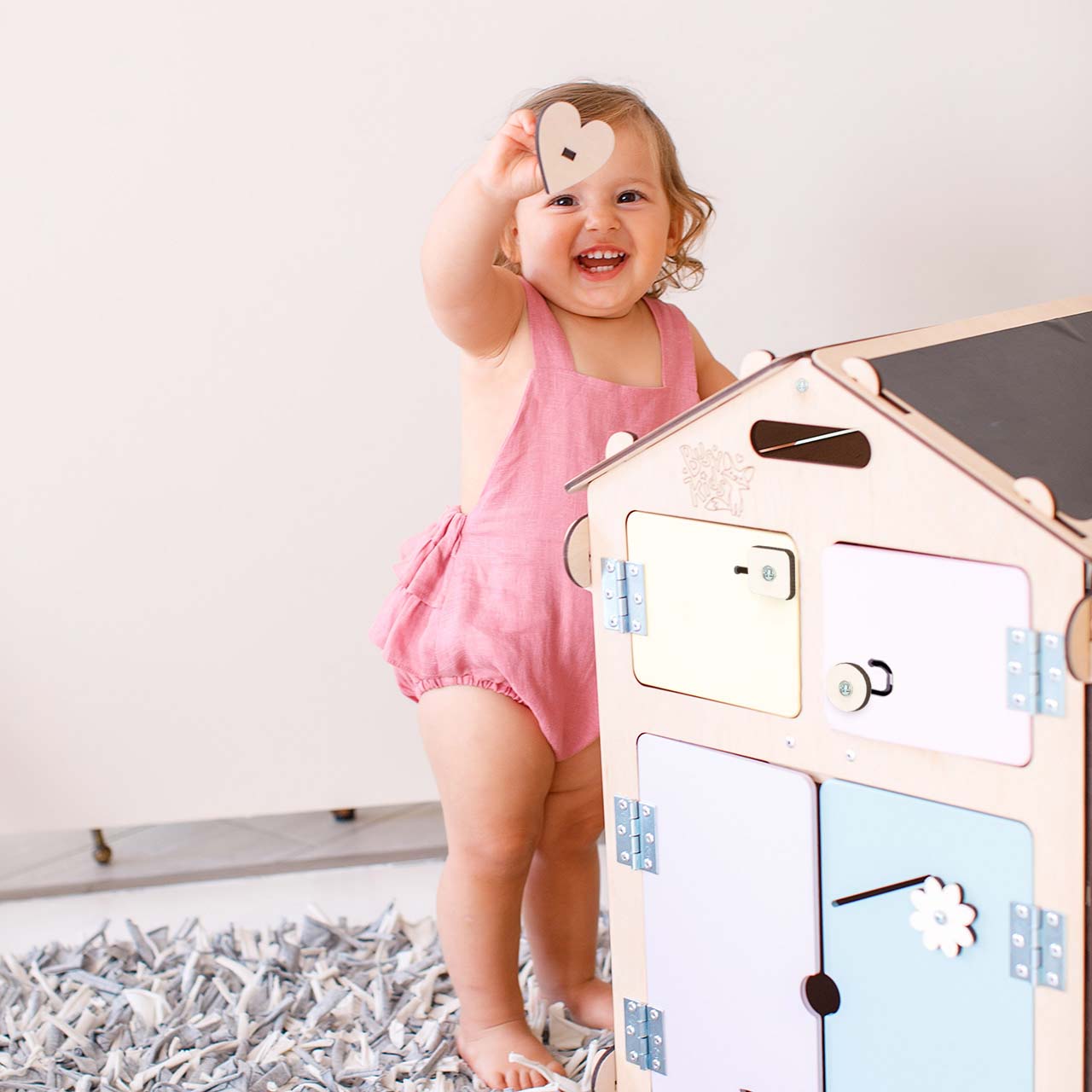 Set - BusyBoard Cottage natura/pastel and creative cube