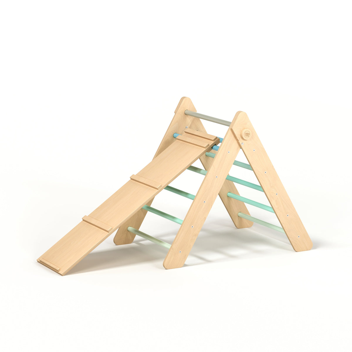 BusyKids Pikler klimdriehoek met plank – regenboog – productbeeld 11