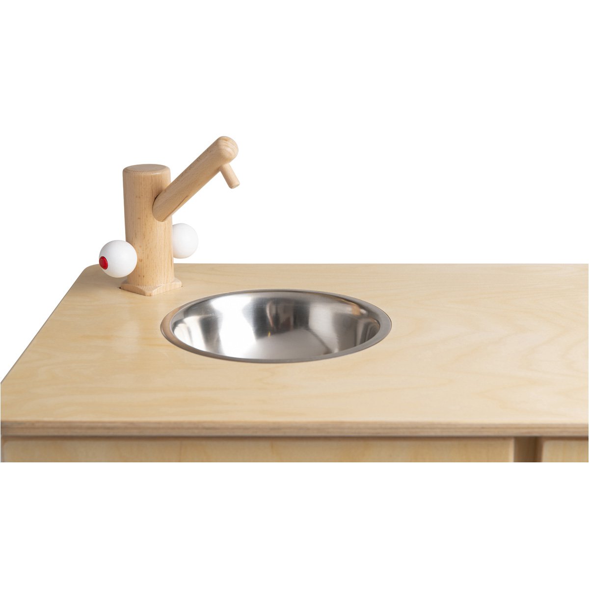 Van Dijk Toys wooden toy kitchen / kitchenette - Natural with white (Childcare quality)