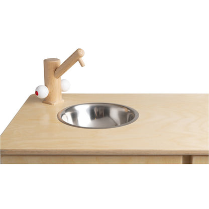 Van Dijk Toys wooden toy kitchen / kitchenette - Natural with white (Childcare quality)