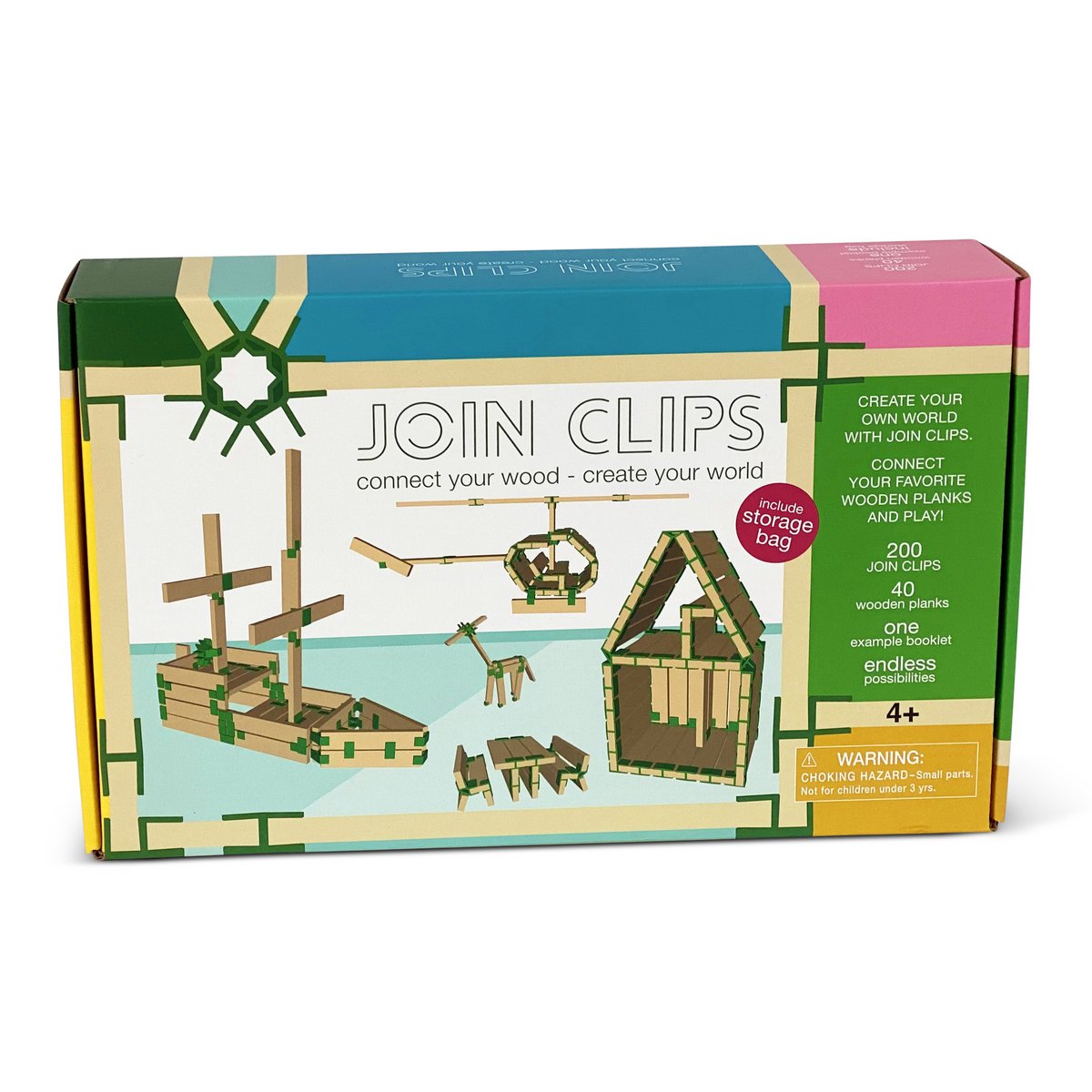 JOIN CLIPS Home-basisset — 200 clips en 40 bouwplankjes