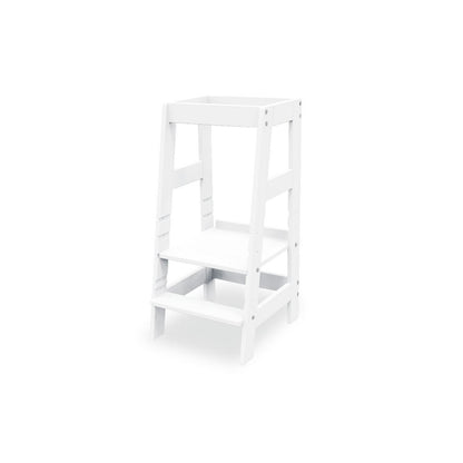 Leather Tower "Fino", white lacquered