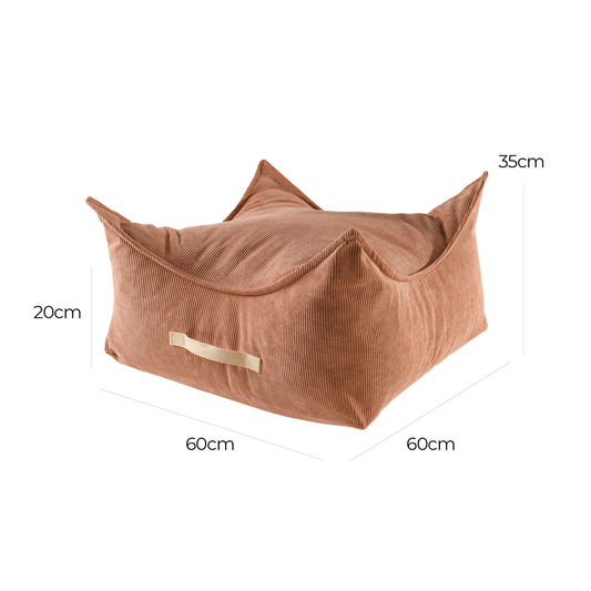 MeowBaby Slimcord Vierkante Zitzak — Brick