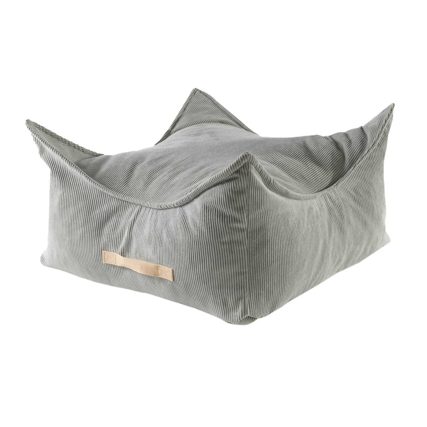 MeowBaby Slimcord Vierkante Zitzak — Grey