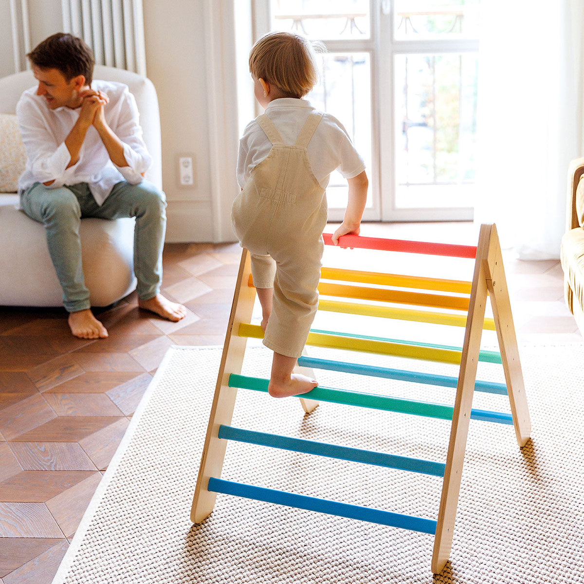 BusyKids Pikler klimdriehoek – regenboog – productbeeld 5