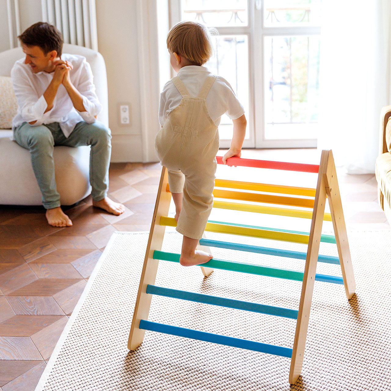 BusyKids Pikler klimdriehoek – regenboog – productbeeld 5