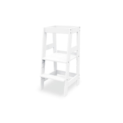 Leather Tower "Fino", white lacquered