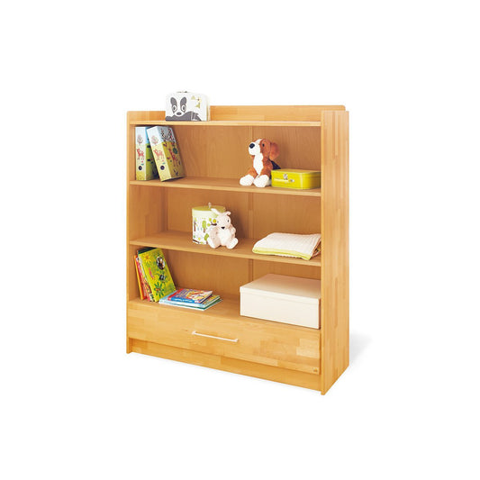 Natura wide storage cabinet – Solid beech wood for the nursery