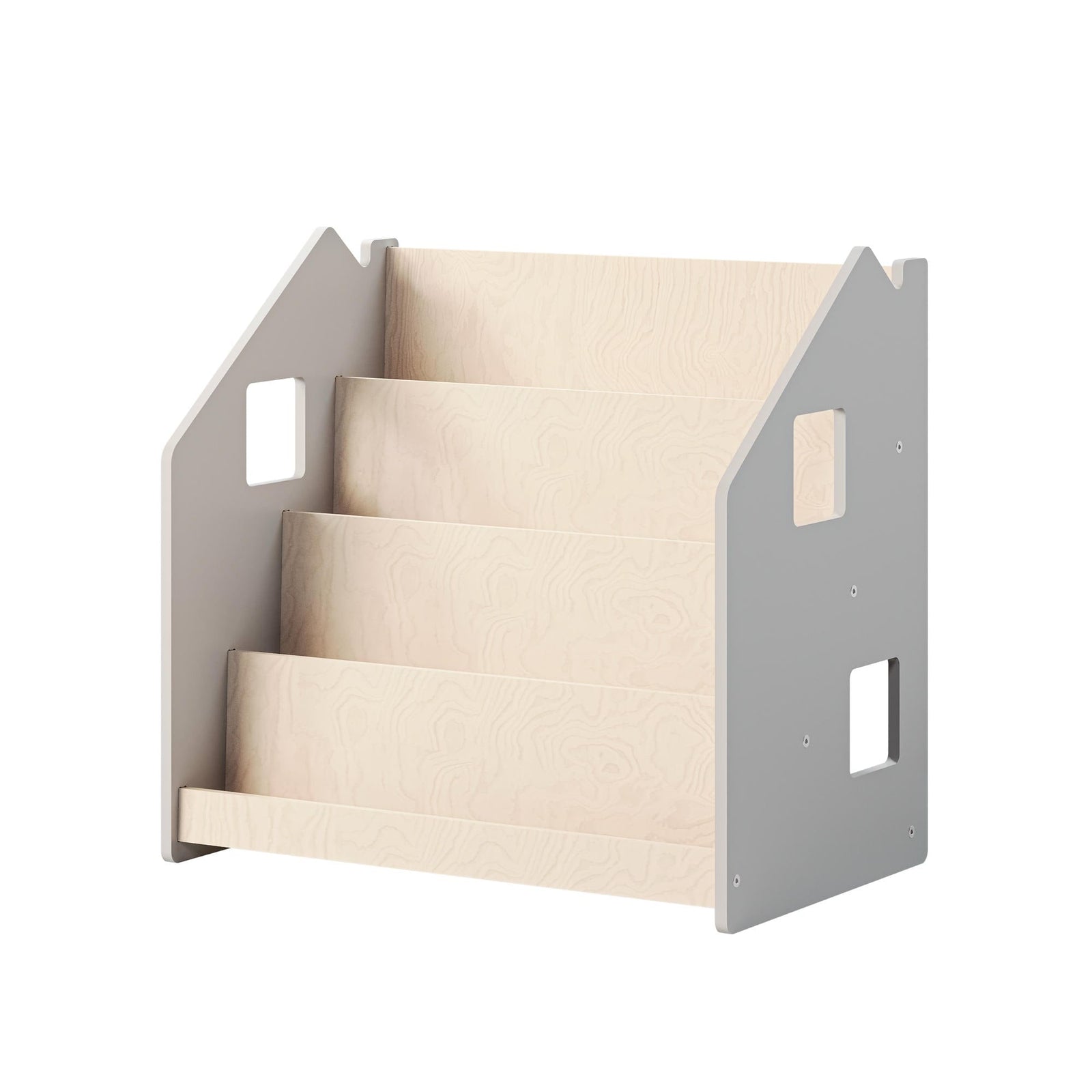 BusyKids Montessori boekenkast – wit en grijs