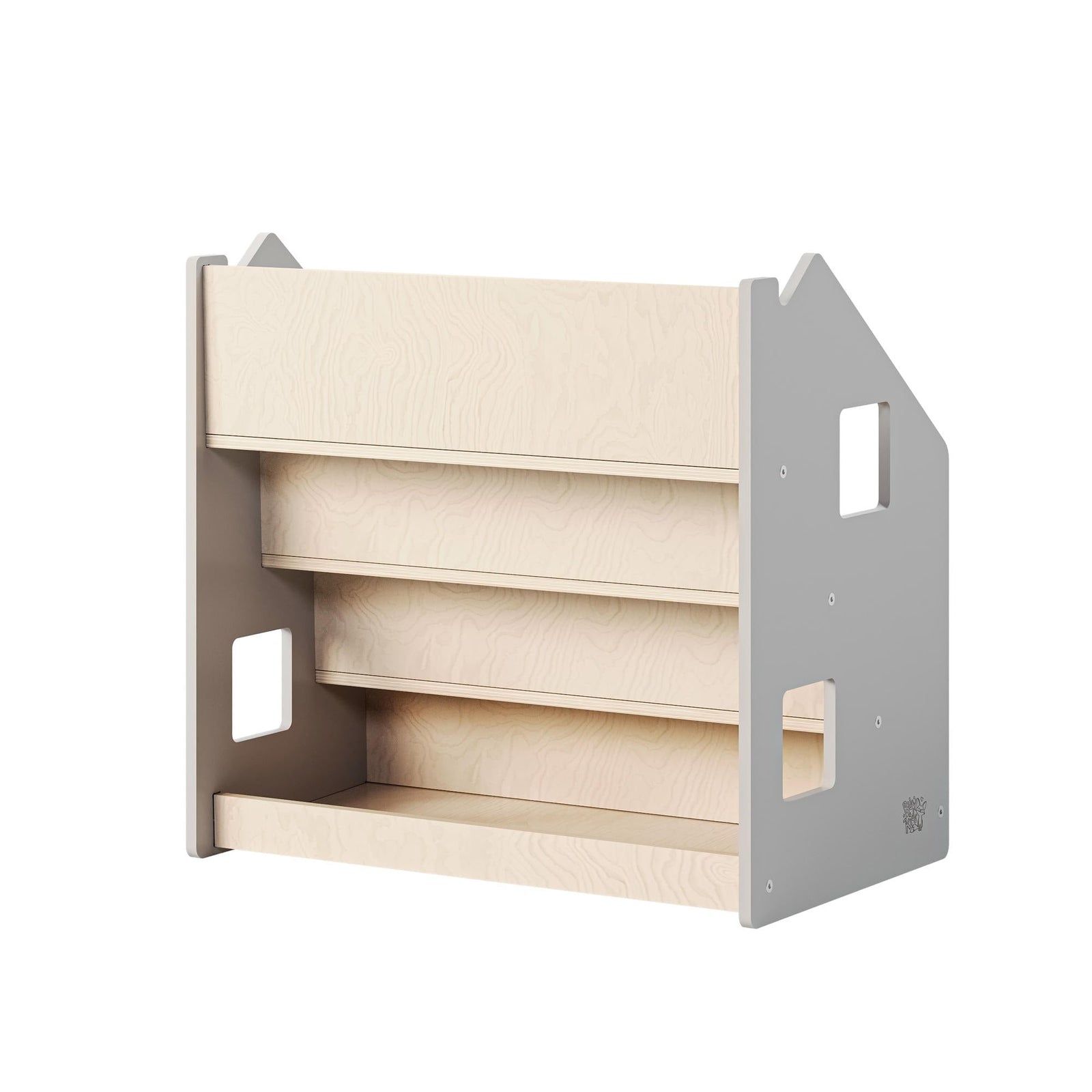 BusyKids Montessori boekenkast – wit en grijs