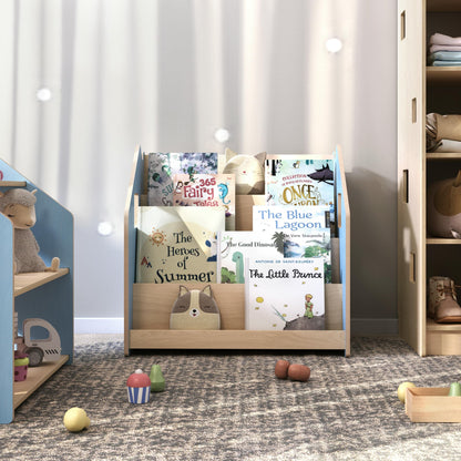 BusyKids Montessori boekenkast – zachtblauw/roze
