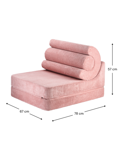 Wigiwama Pink Mousse Flipster - ribbed fabric high chair