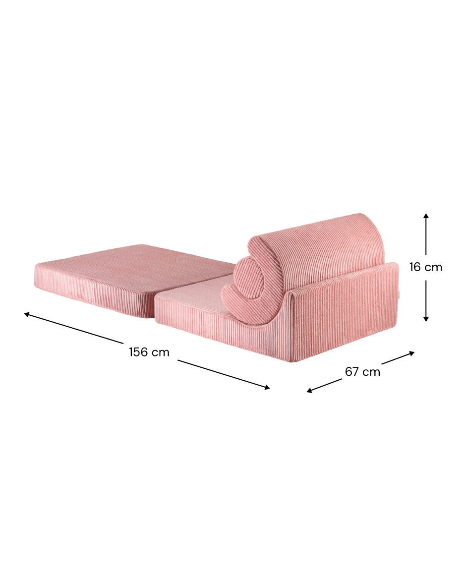 Wigiwama Pink Mousse Flipster - ribbed fabric high chair
