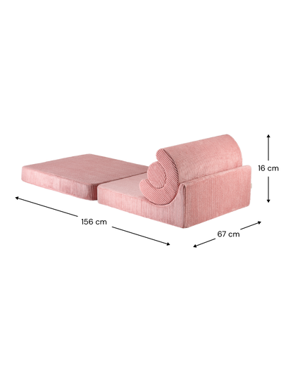 Wigiwama Pink Mousse Flipster - ribbed fabric high chair