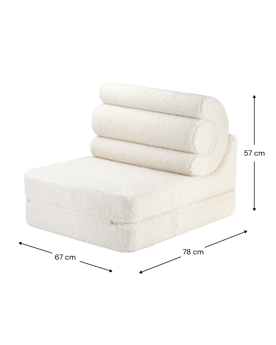 Wigiwama Cream White Flipster - teddy fabric high chair