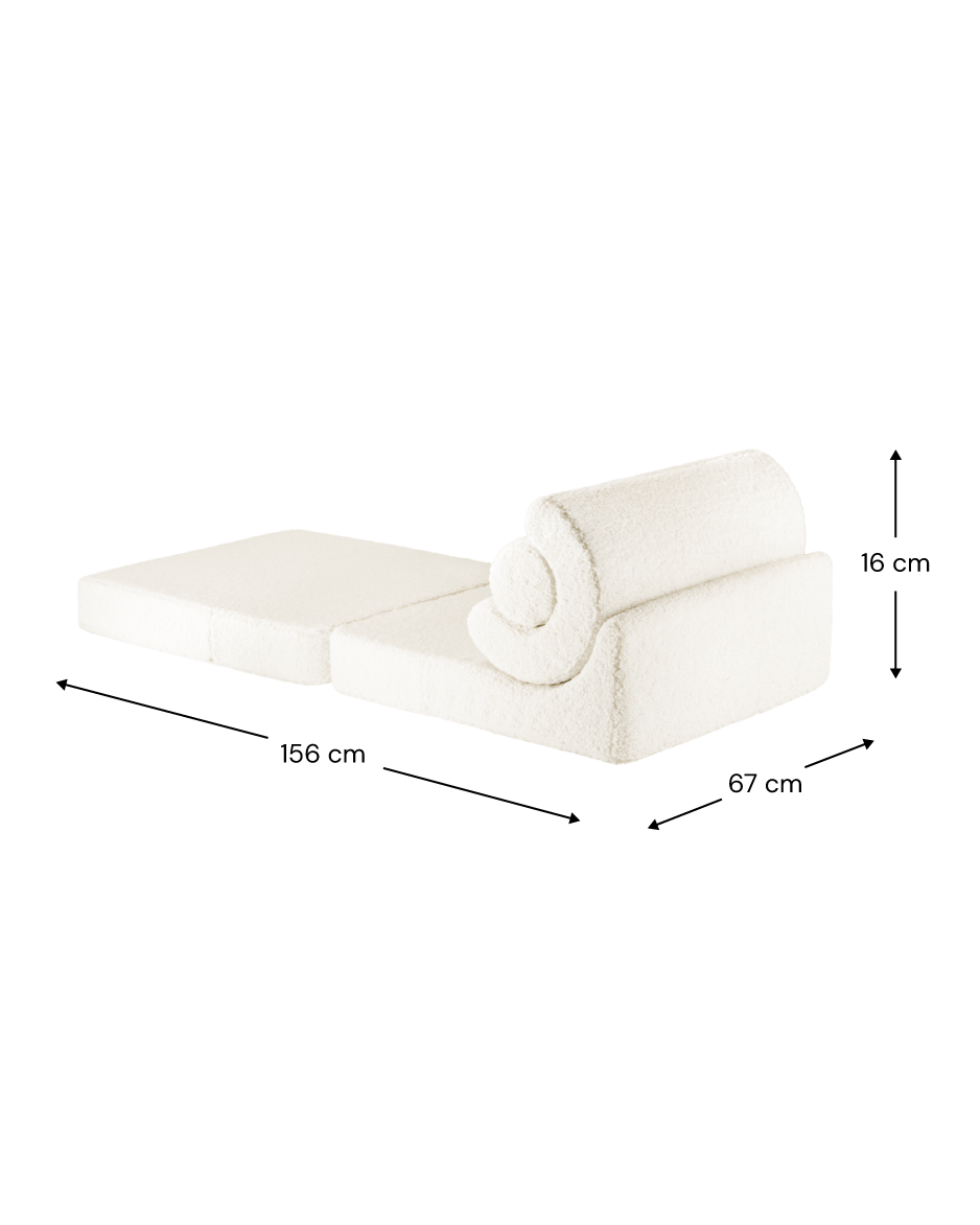 Wigiwama Cream White Flipster - teddy fabric high chair