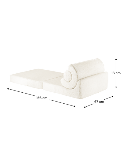 Wigiwama Cream White Flipster - teddy fabric high chair