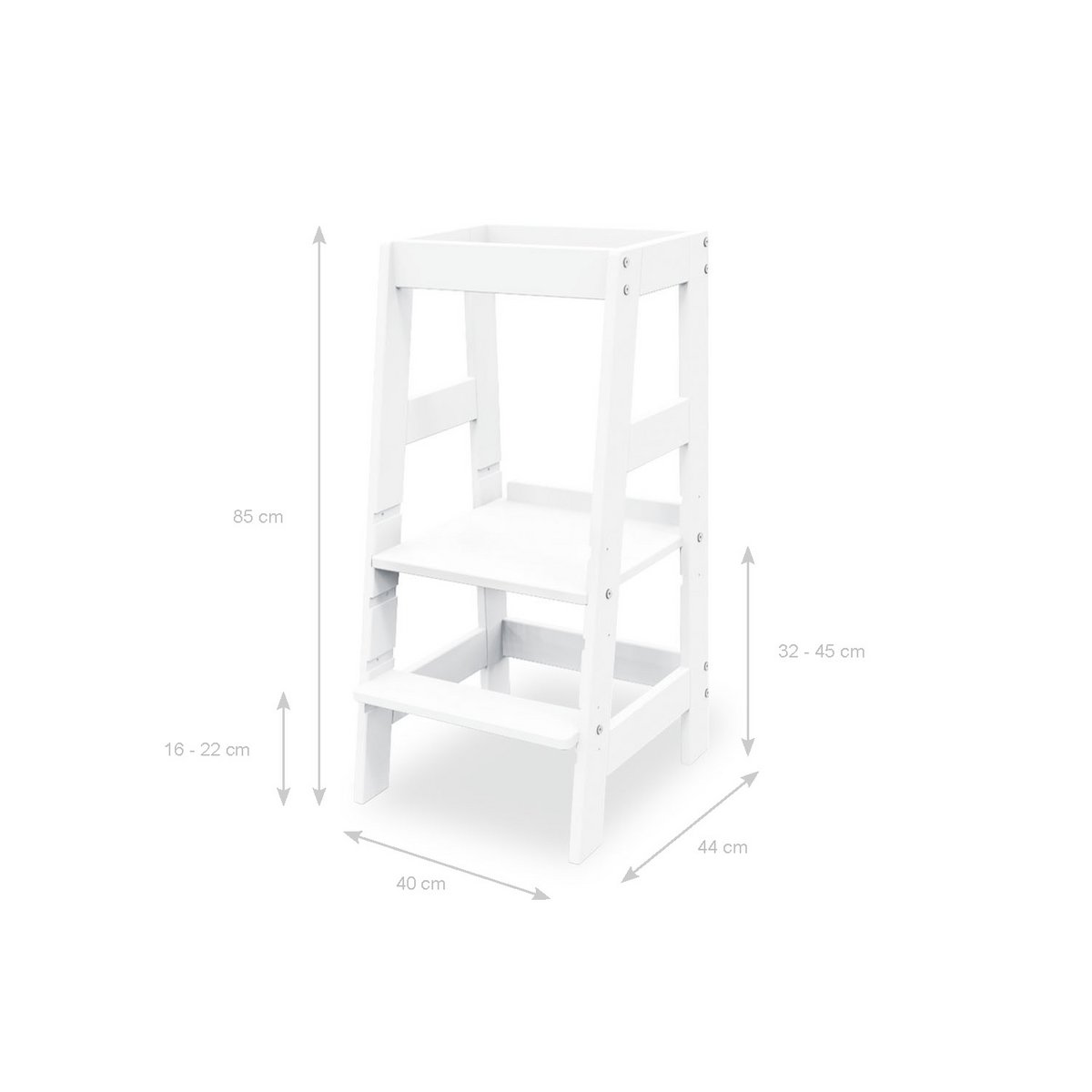 Leather Tower "Fino", white lacquered